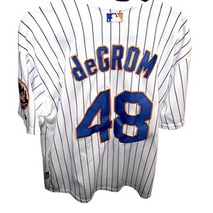 MLB New York Mets deGrom #48 Jersey - White, Blue, Orange Size 40